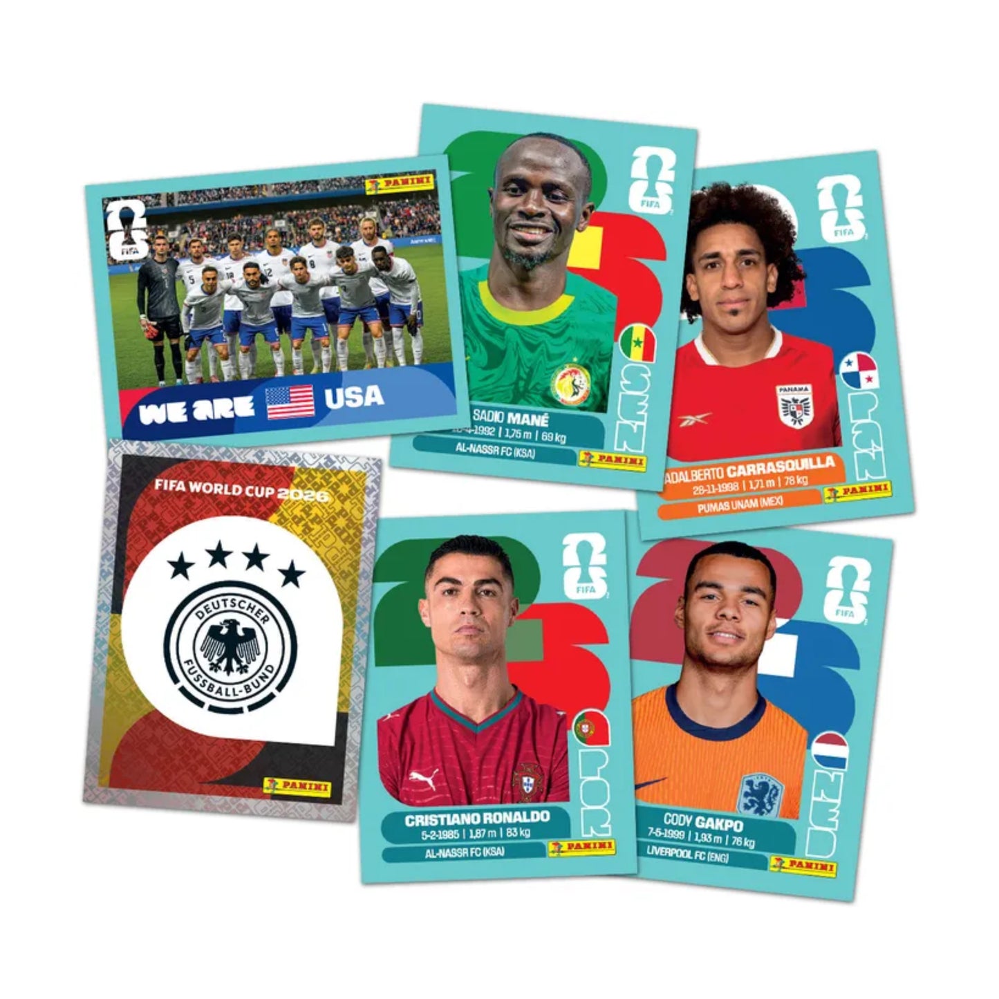 Panini World Cup 2026 WM Sticker Box mit 50 Tüten/Booster