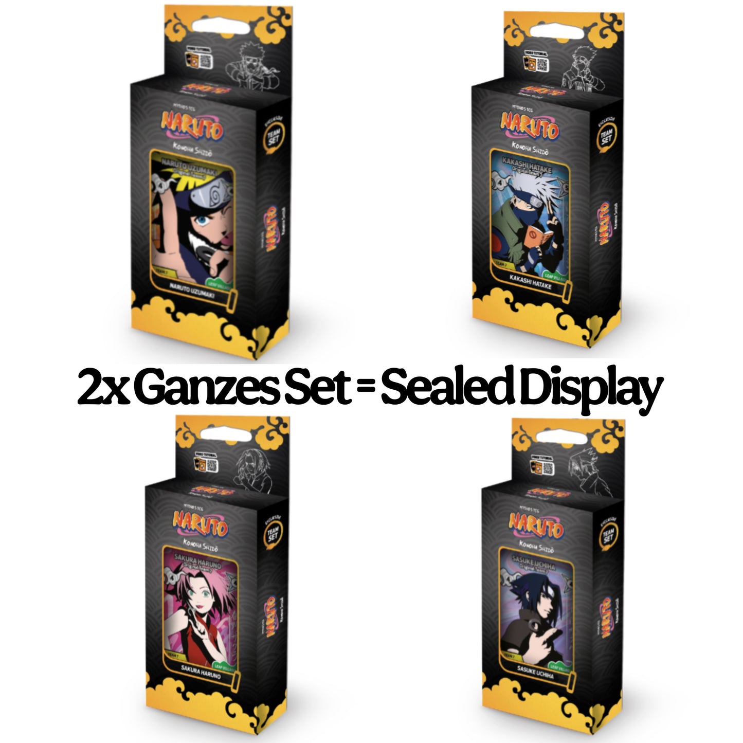 Naruto TCG Starter Deck Team Set volles Set alle 4 Artworks Konoha Shido